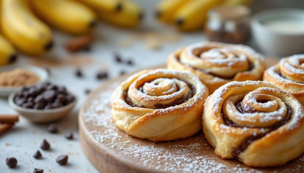 Rotolini di banana e cioccolato in pasta sfoglia: pronti in 20 minuti