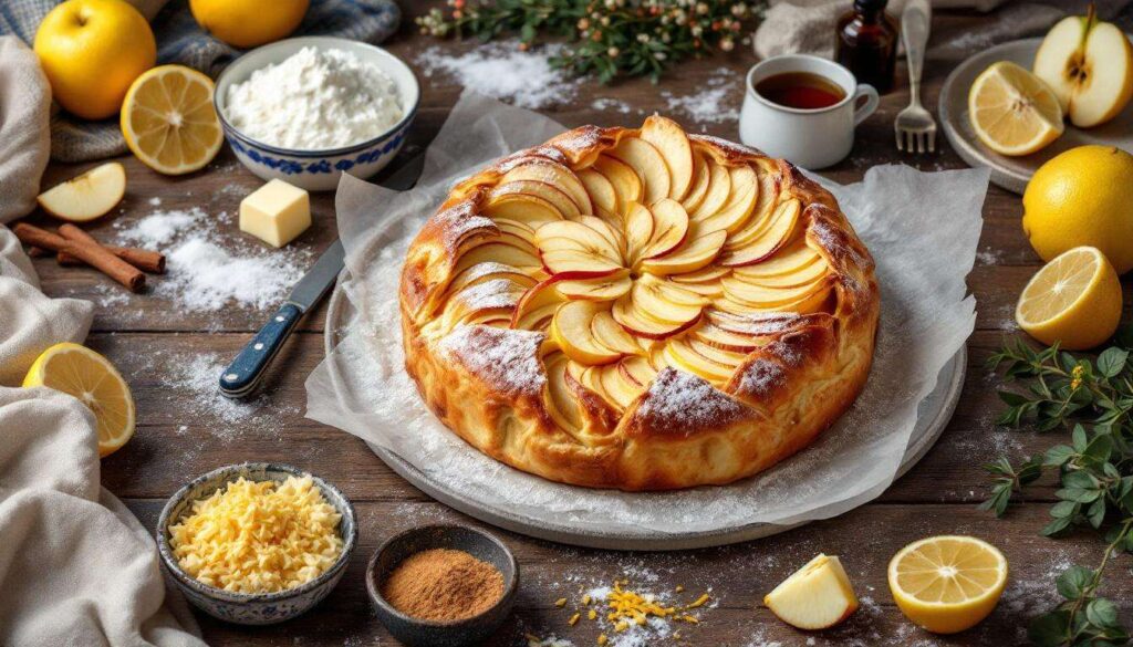 Torta di sfoglia con mele e ricotta: croccante fuori, cremosa dentro