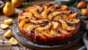 Torta rovesciata alle pere e cioccolato: il dolce capovolto che stupisce ogni volta