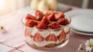 Tiramisù alle fragole senza mascarpone: leggero, fresco e perfetto per il pranzo di Pasqua