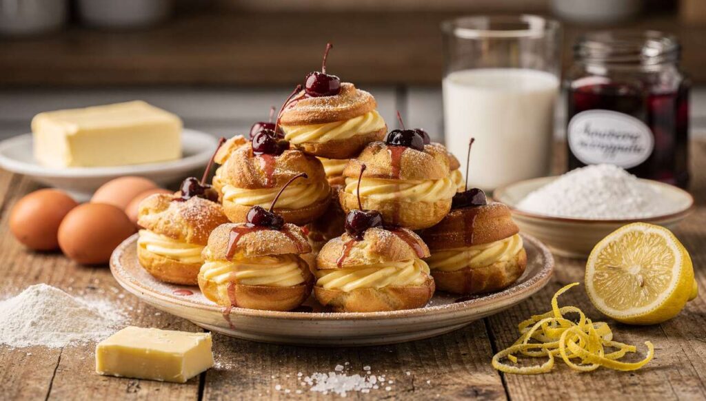 Zeppole fritte di San Giuseppe: la ricetta campana con crema pasticcera e amarena