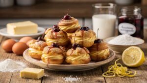 Zeppole fritte di San Giuseppe: la ricetta campana con crema pasticcera e amarena