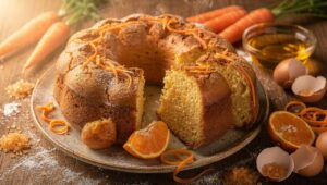 Ciambellone alle carote e arancia di Sicilia: alto, soffice e senza lattosio