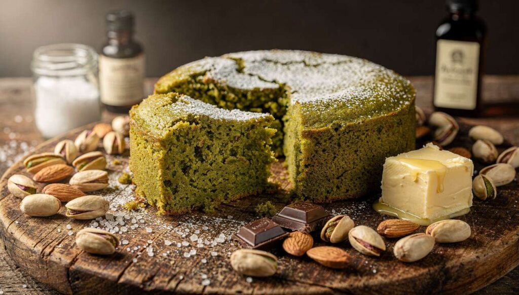 Torta caprese al pistacchio di Massa Lubrense: umida, senza farina e pronta in 40 minuti