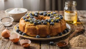 Ciambella allo yogurt greco e mirtilli: soffice, leggera e con sole 140 calorie a porzione