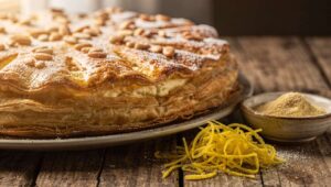 Torta Pasqualina dolce alla crema e pinoli tostati: tradizione ligure in versione dessert