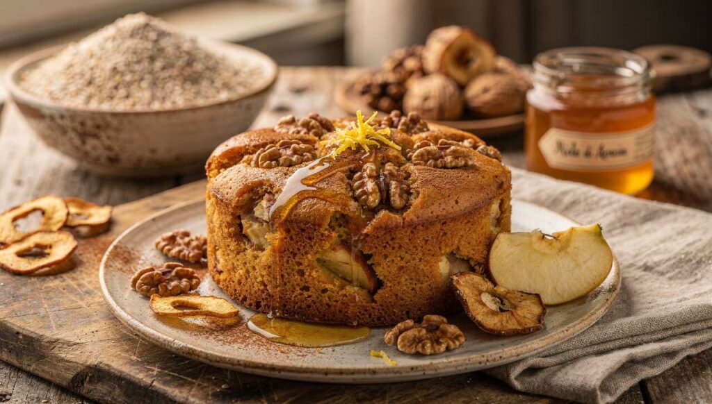 Torta di mele e noci senza zucchero raffinato: dolcezza naturale con miele di acacia italiano