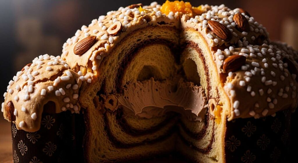 Colomba farcita alla crema di nocciole Piemonte IGP: soffice dentro con glassa croccante