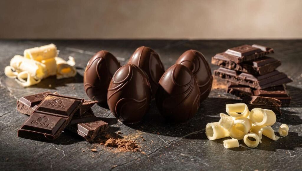 Uova di cioccolato fondente Domori fatte in casa: servono solo 2 ingredienti e uno stampo