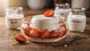 Panna cotta alle fragole senza gelatina, con agar agar e fragole fresche di Basilicata