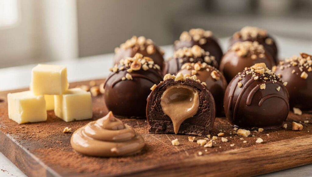 Cioccolatini ripieni fatti in casa per Pasqua con cioccolato Novi e granella di nocciole