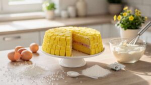 Torta mimosa alla crema chantilly per la tavola di primavera…soffice, gialla e scenografica
