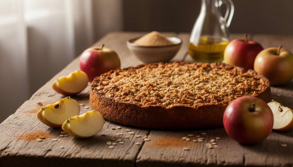 Torta di mele renette del Trentino con crumble di avena: rustica, senza lattosio e pronta in 35 minuti