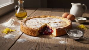 Crostata morbida con marmellata di visciole laziale: croccante fuori, fondente dentro e senza burro