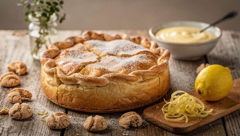 Torta pasqualina dolce con crema e amaretti: la versione emiliana che pochi conoscono