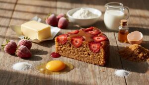 Torta alle fragole rovesciata con caramello: soffice sotto, dorata sopra e pronta in 35 minuti