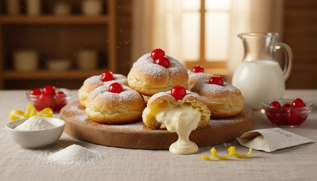 Zeppole al forno di Antonella Clerici: leggere, dorate e con crema pasticcera fatta in casa