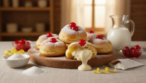 Zeppole al forno di Antonella Clerici: leggere, dorate e con crema pasticcera fatta in casa