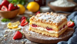 La sbriciolata con ricotta e fragole che si prepara in 20 minuti e non secca mai